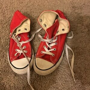 Red converse gently used